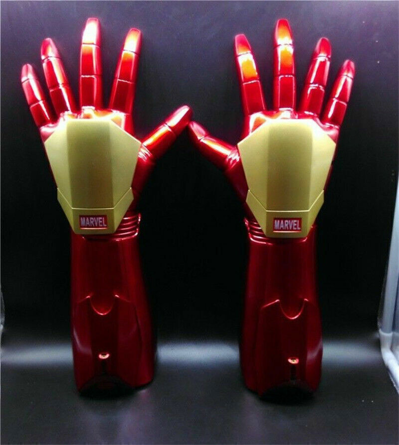 1/1 The Avengers Iron Man LED Light Hand Laser Prop A Pair Tony Stark Gloves US