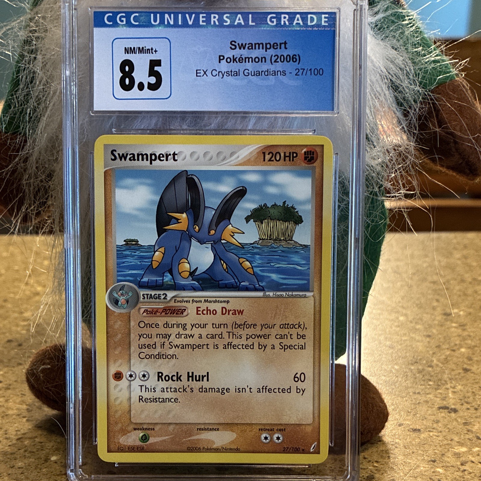 Nintendo Swampert 27/100 EX Crystal Guardians 2006 Rare Holo EN CGC 8.5