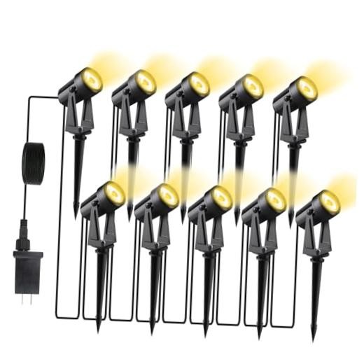 10 Pack Outdoor Low Voltage Landscape Lighting with Transformer - 3W 10pack