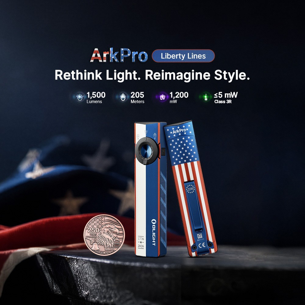 Olight Liberty Lines CORE ArkPro Limited Edition w/Battle Case & Coin Olight Liberty Lines CORE ArkPro Limited Edition w/Battle Case & Coin