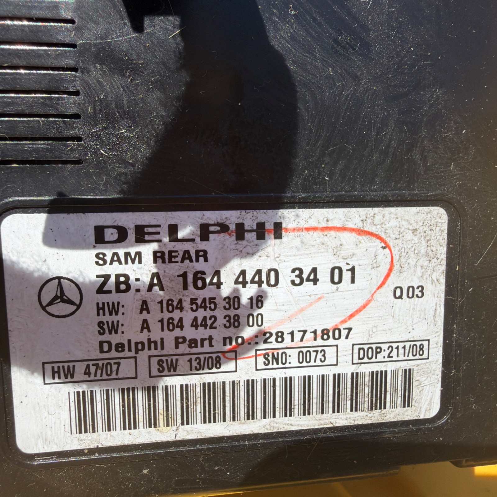 06-13 Mercedes GL ML R Rear SAM Signal Acquisition Control Module 1644403401 OEM 06-13 Mercedes GL ML R Rear SAM Signal Acquisition Control Module 1644403401 OEM