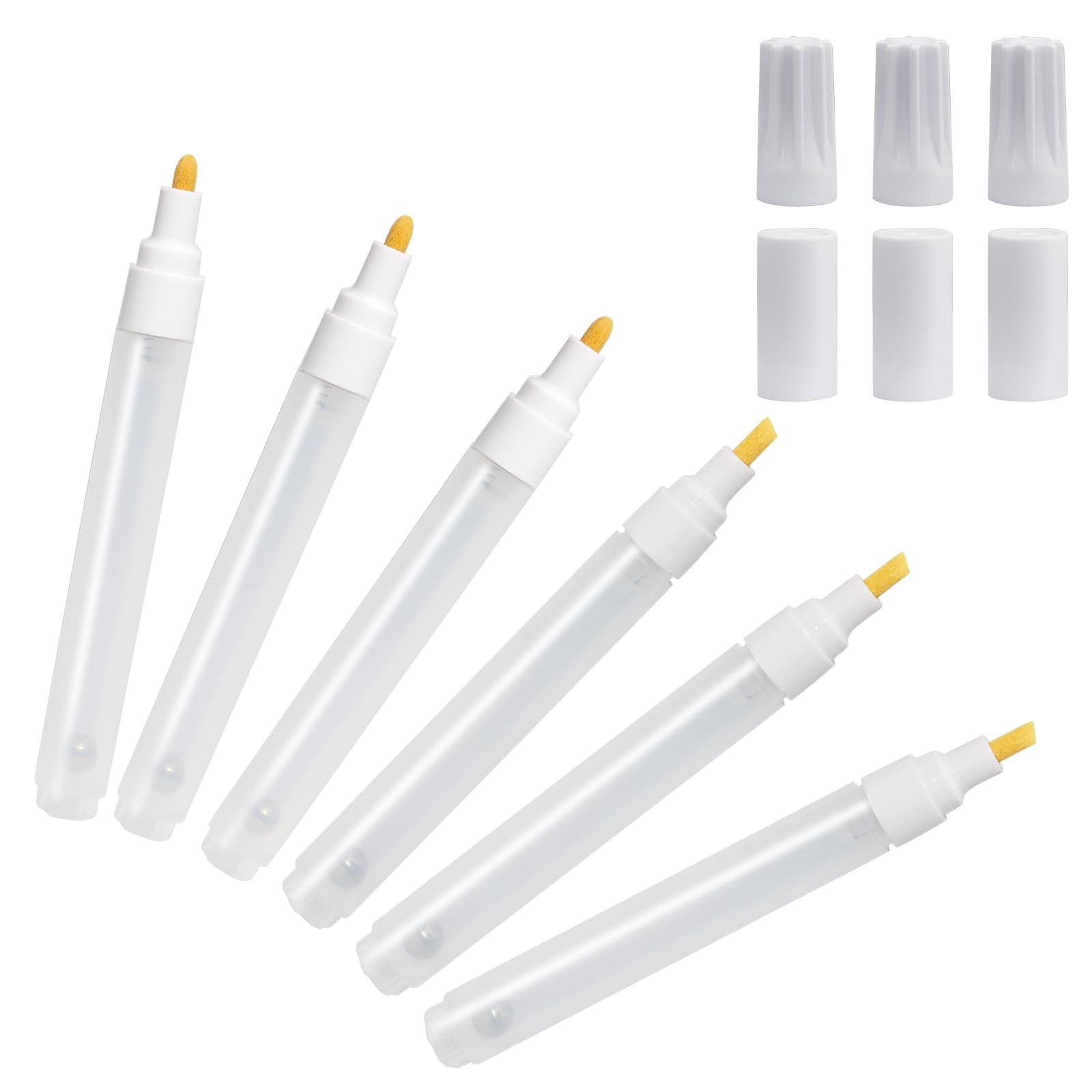 Biaungdo 6PCS Clear Refillable Paint Pens 3mm & 6mm Empty Acrylic Markers