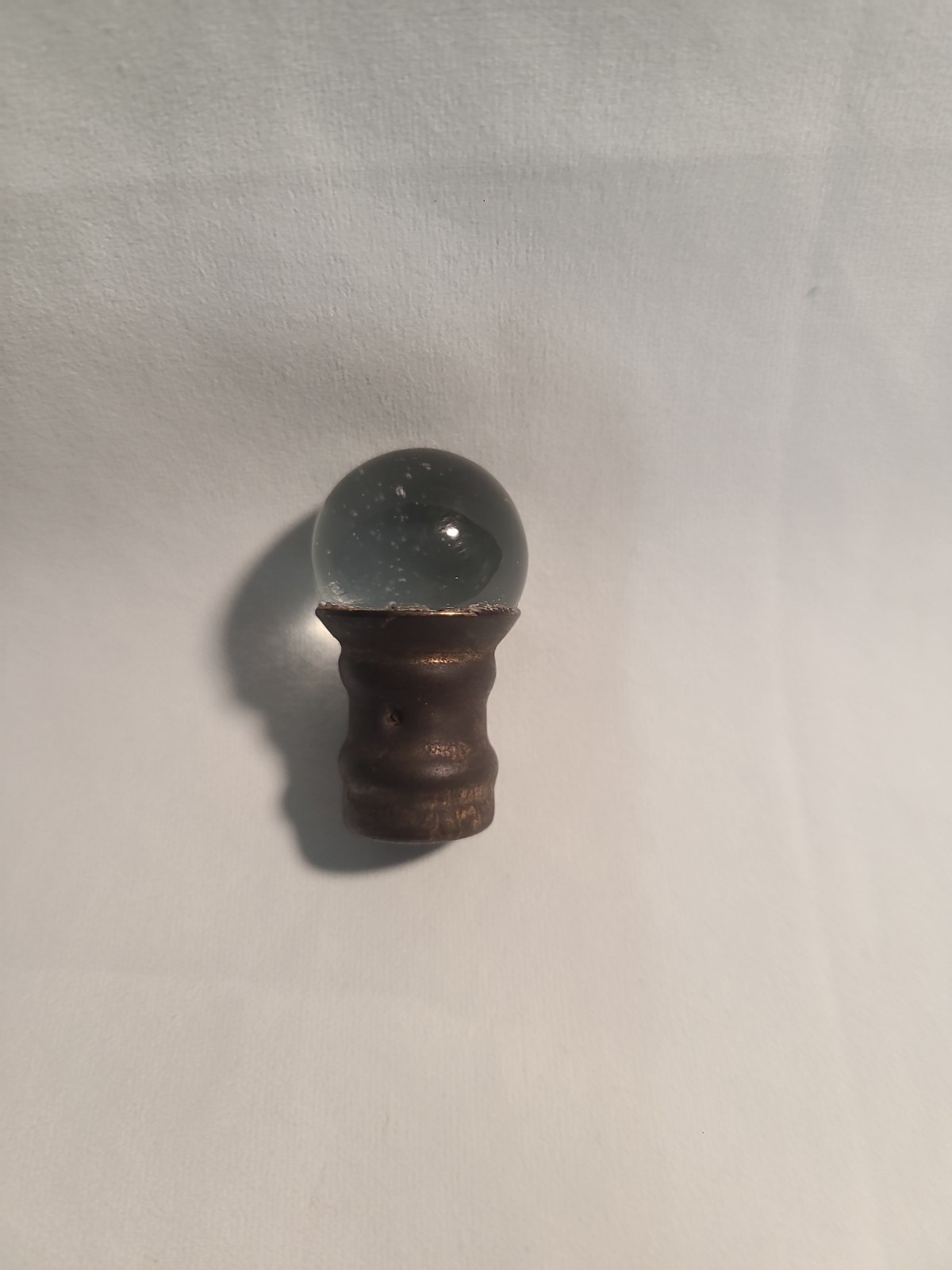 Antique Original 1920s 1930s Glass Ball Orb Brass Lamp Harp Finial ½” X 1 ¼ Antique Original 1920s 1930s Glass Ball Orb Brass Lamp Harp Finial ½” X 1 ¼