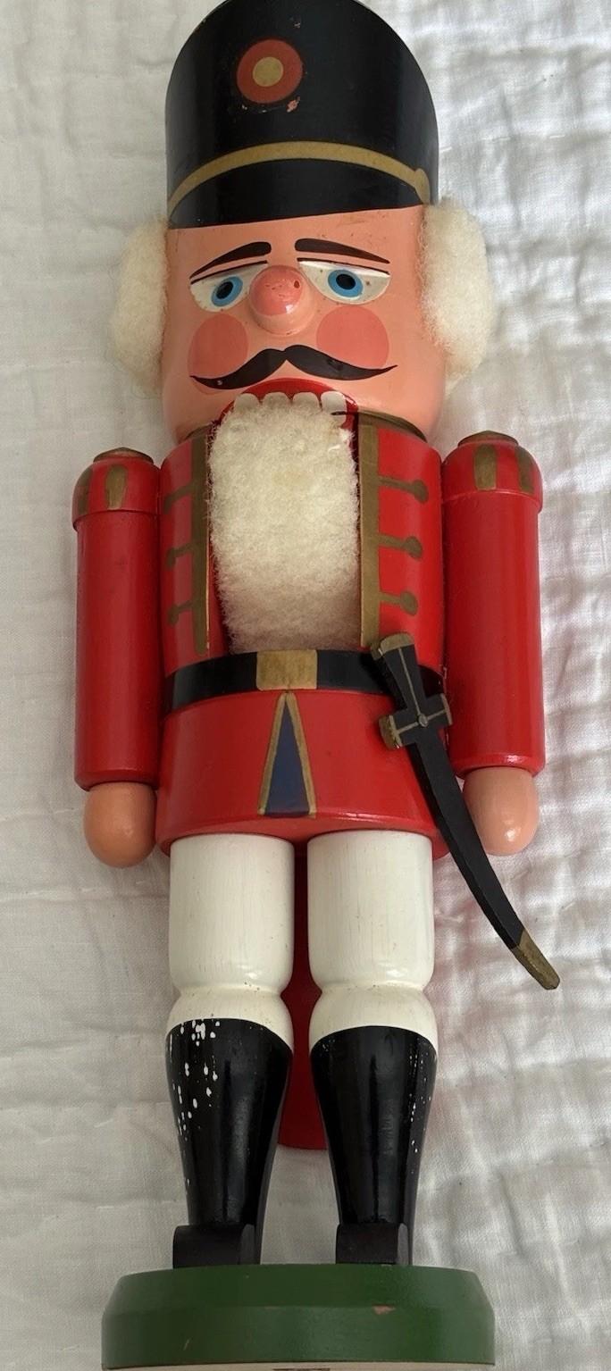 Vtg German Wooden Toy Soldier Nutcracker GDR