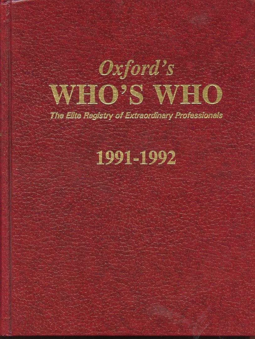 Oxford's Who's Who - Elite Registry Extraordinary Professionals 1991-1992  