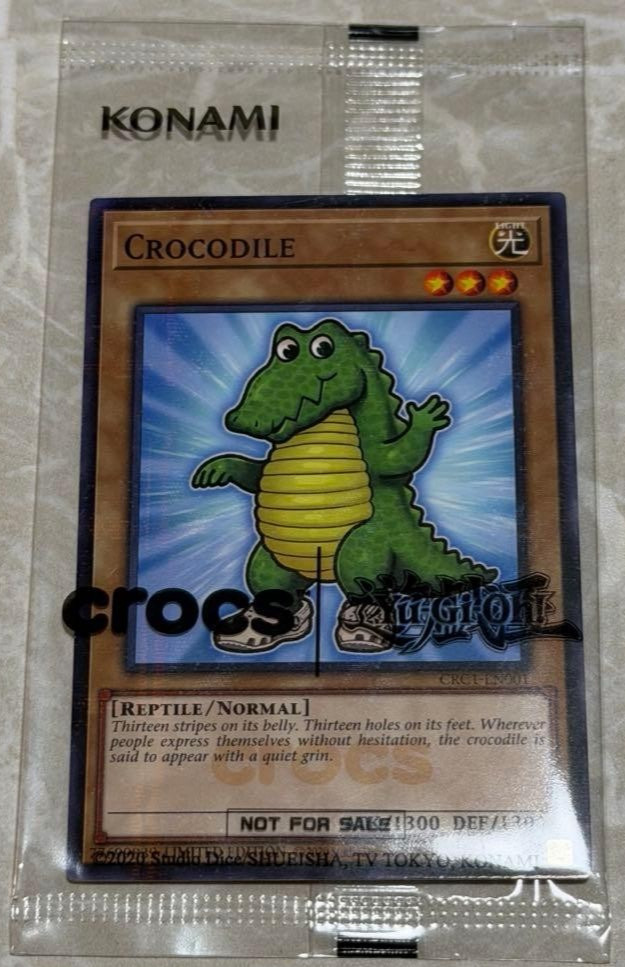 Yu-Gi-Oh x Crocs CROCODILE Promo Card Japanese Exclusive 2026 Sep.9 NEW Sealed Yu-Gi-Oh x Crocs CROCODILE Promo Card Japanese Exclusive 2026 Sep.9 NEW Sealed