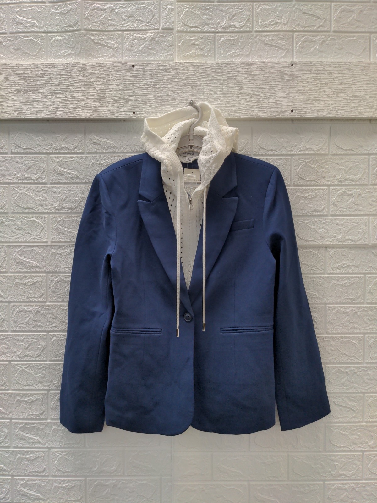 New Evereve Women\'s Dawson Blazer Navy Sz L