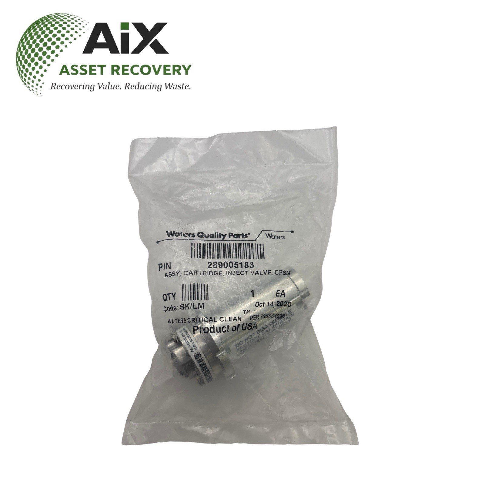 Waters® 289005183/700005236 ASSY CARTRIDGE INJECT VALVE CPSM - NEW SEALED Waters® 289005183/700005236 ASSY CARTRIDGE INJECT VALVE CPSM - NEW SEALED