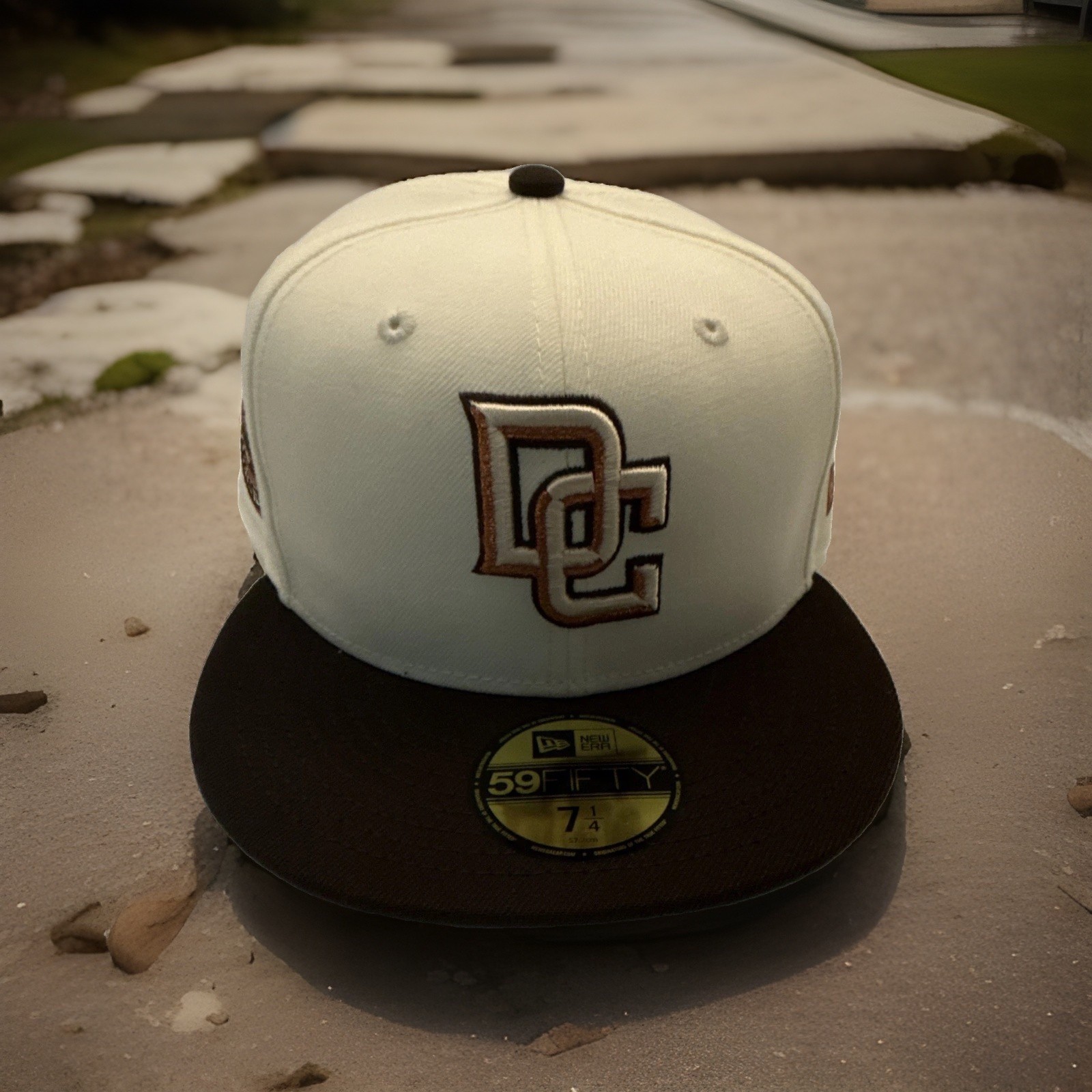 Washington Nationals 2008 Inaugural Season 59FIFTY 7 1/4 Cream Brown Custom -