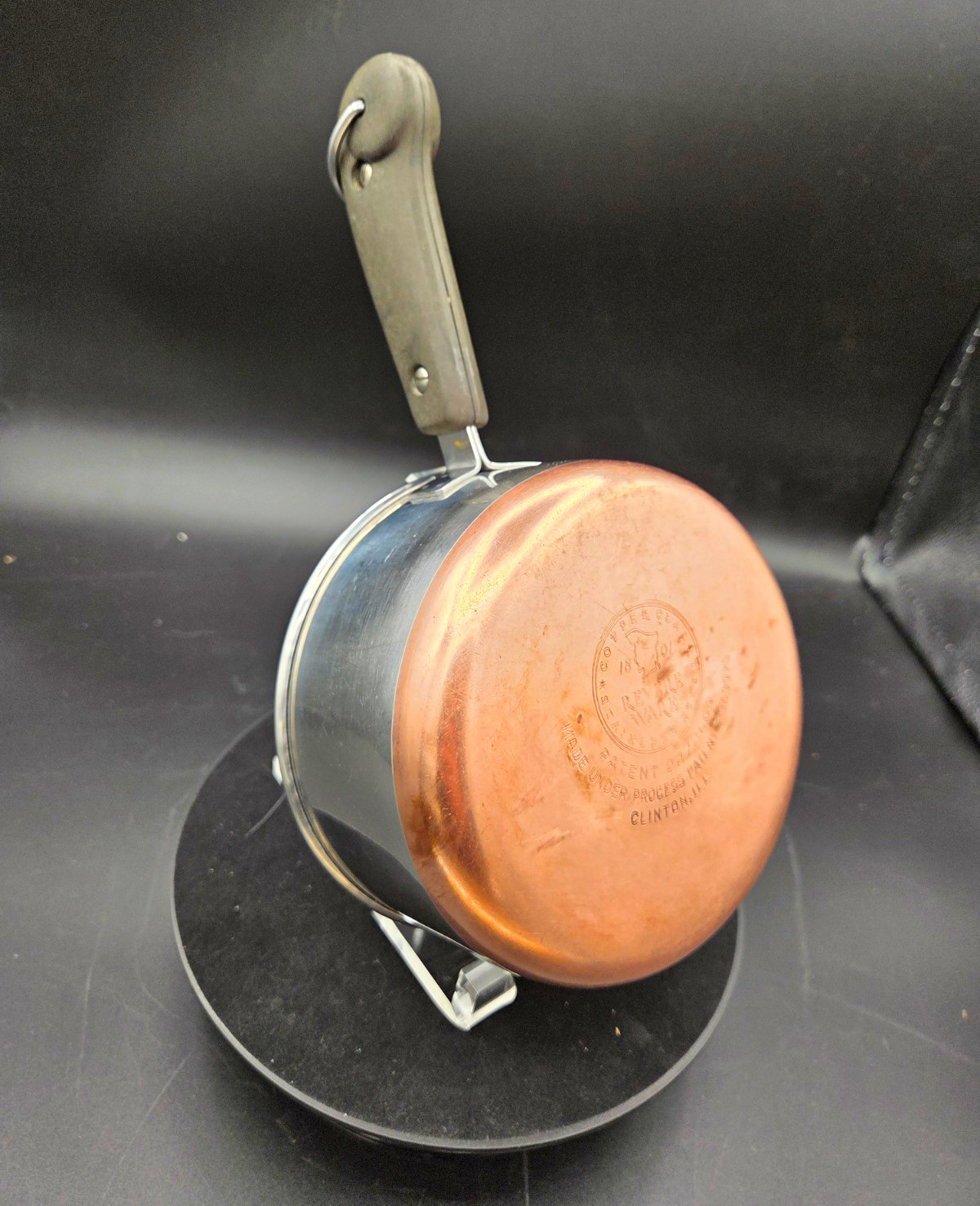 Vintage Revere Ware Copper Clad Saucepan Process Patent Clinton IL USA No Lid