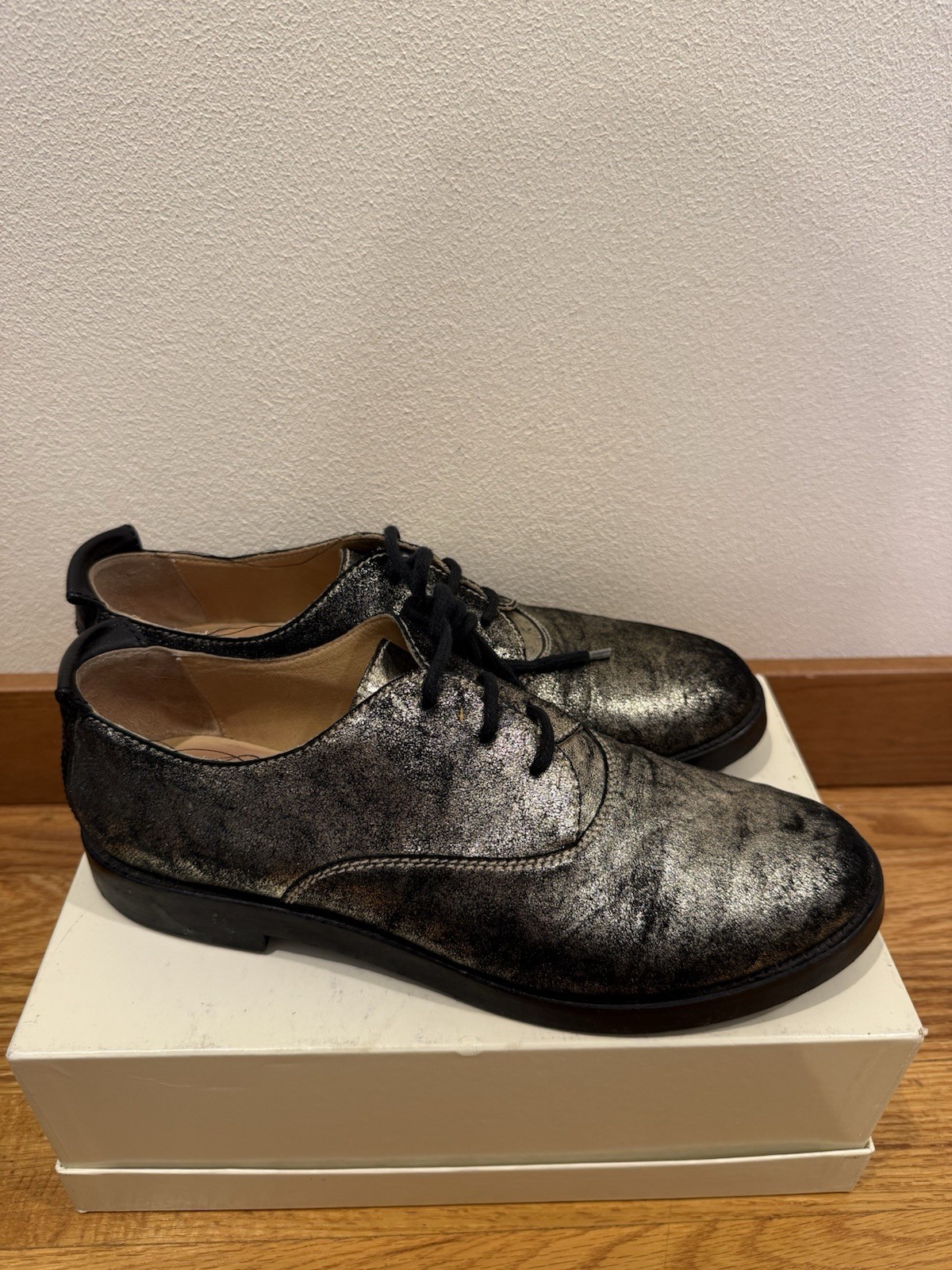 MM6 by Maison Margiela metallic leather derby shoes 39 MM6 by Maison Margiela metallic leather derby shoes 39