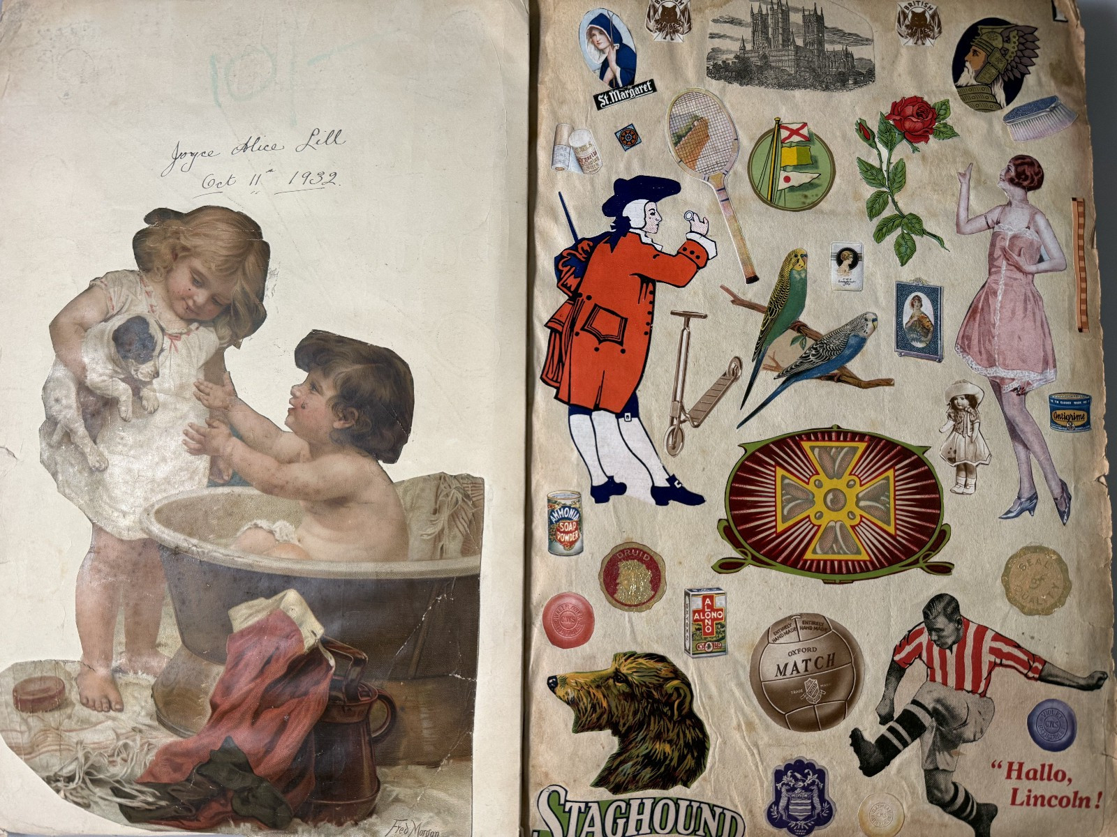 Amazing 1932 Vintage Whopper Scrapbook Full 122 Pages Clippings Collage Ephemera