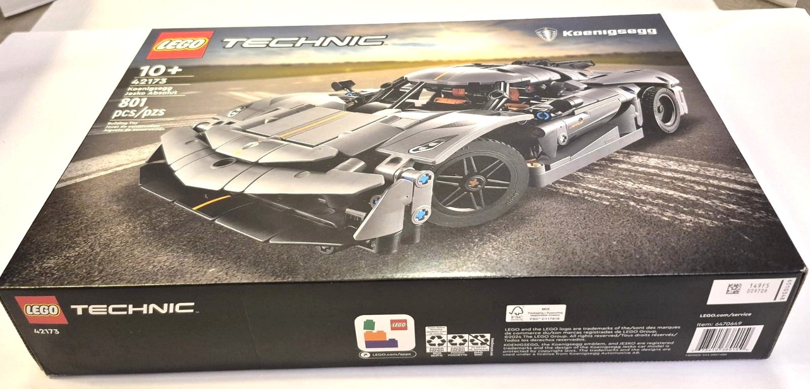 LEGO TECHNIC Koenigsegg Jesko Absolut Gray Hypercar 42173 – BRAND NEW SEALED