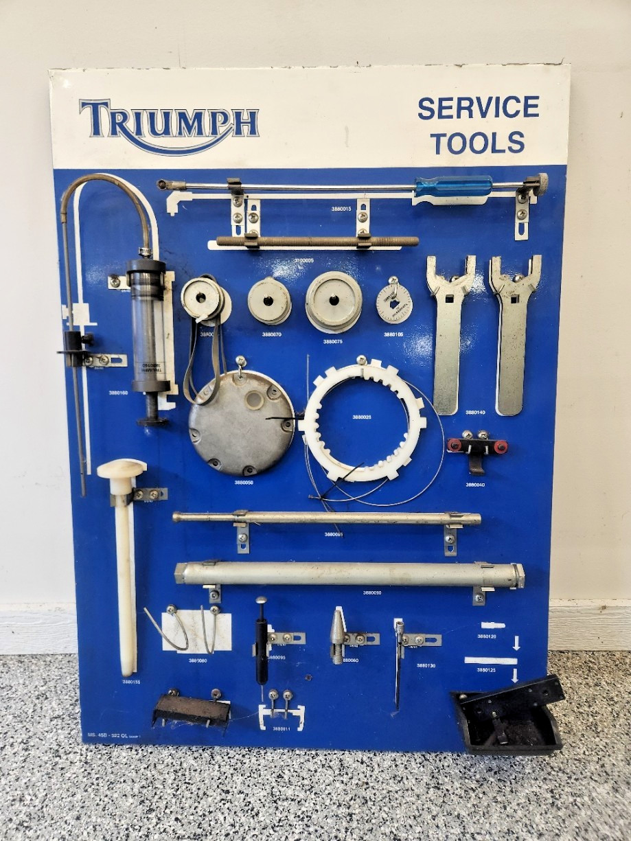 Triumph Motorcycle Tool Board  w/ tools 1995 to 2003 900 & 1200