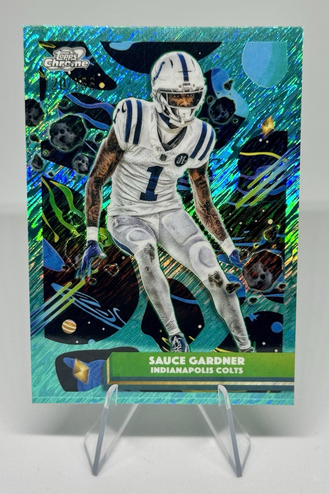 2025 Topps Cosmic Chrome - Ahmad Gardner #43 Aqua Equinox Refractor /199 2025 Topps Cosmic Chrome - Ahmad Gardner #43 Aqua Equinox Refractor /199