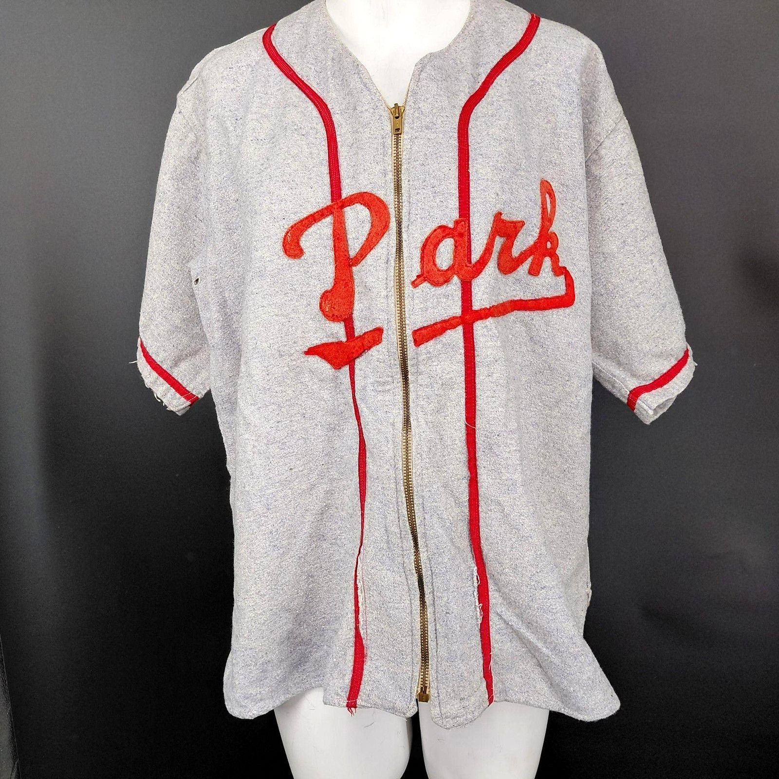 Rare Antiq Vint 1930s Park Wool Baseball Uniform Jersey Shirt Men Game Used No 2