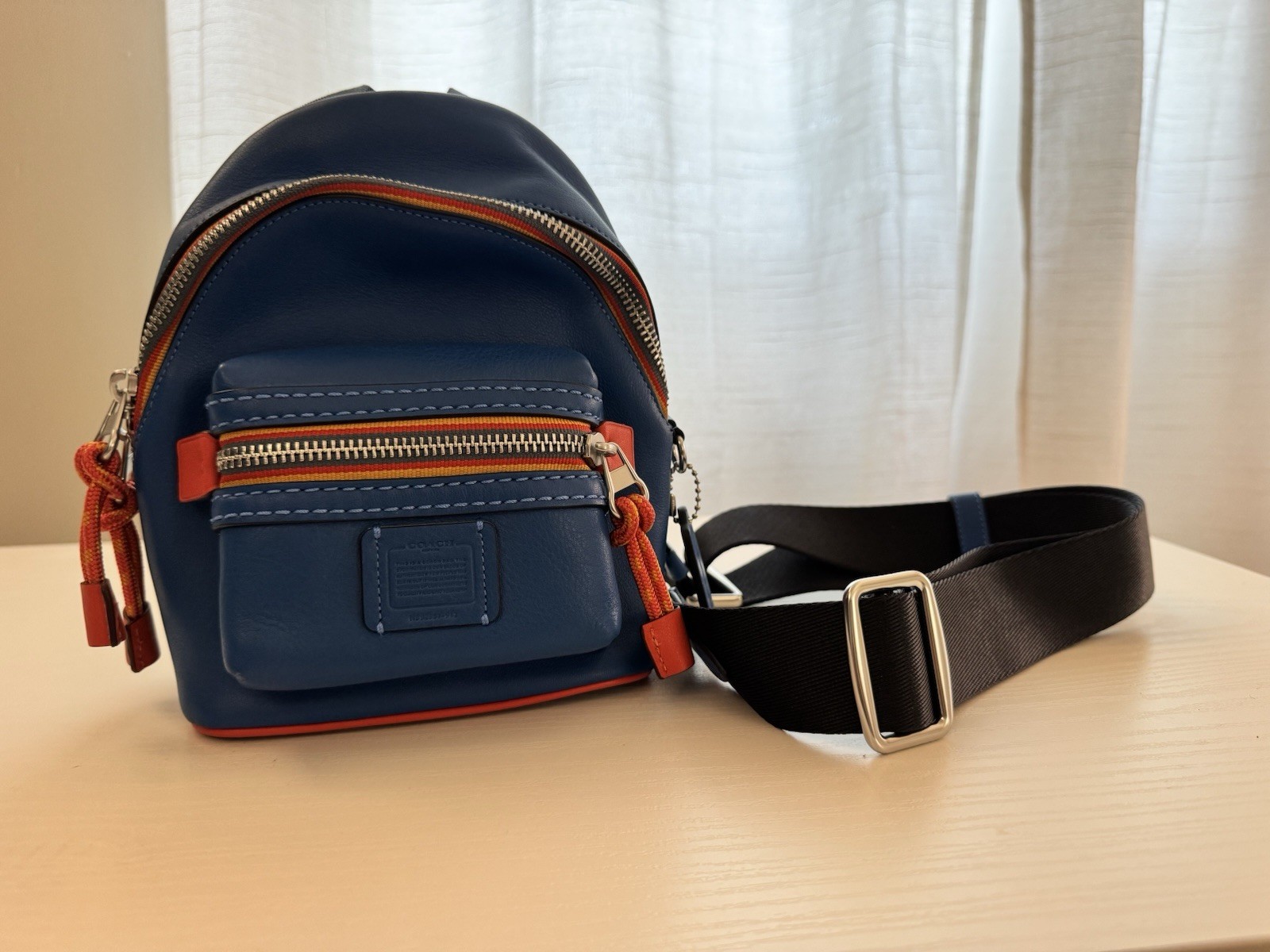 COACH PACIFIC BLUE LEATHER ACADEMY 15 MINI BACKPACK 912