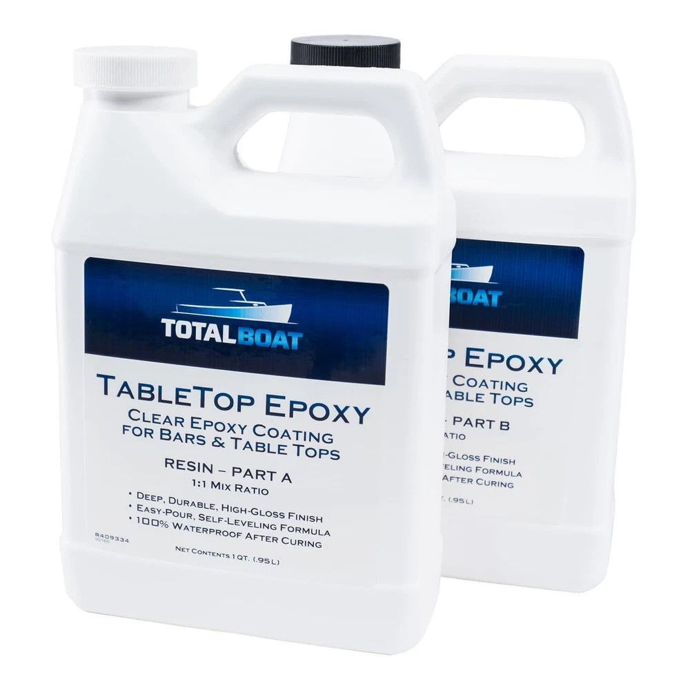 TotalBoat Table Top Epoxy Resin Kit - 2 Quart Crystal Clear Epoxy with High