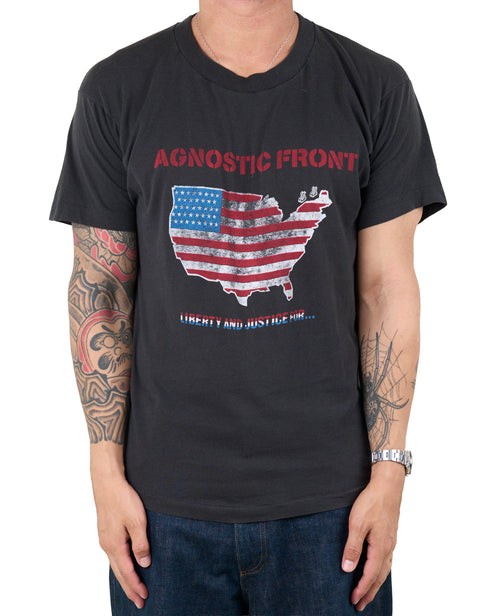 Vintage 1987 Agnostic Front Liberty And Justice For… Tour T-Shirt S-5XL