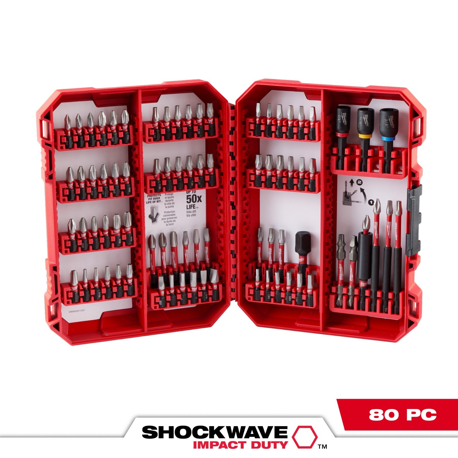 Milwaukee 48-32-4094 SHOCKWAVE Impact Duty Driver Bit Set - 80PC Milwaukee 48-32-4094 SHOCKWAVE Impact Duty Driver Bit Set - 80PC