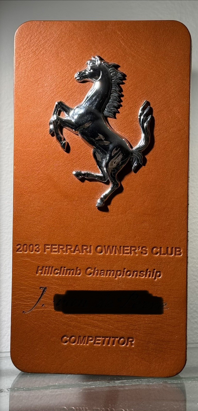 2003 Ferrari Schedoni Leather Trophy Ferrari Owners Club Very Rare Item 2003 Ferrari Schedoni Leather Trophy Ferrari Owners Club Very Rare Item