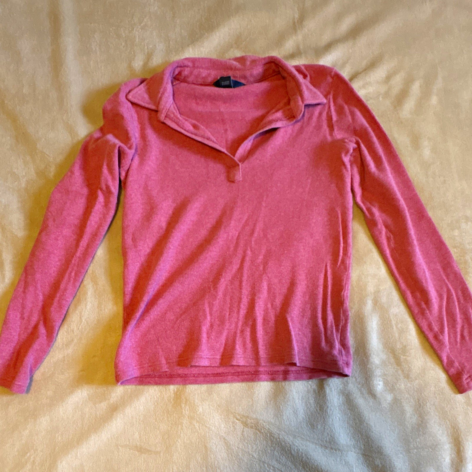 Gap Women’s Pink Solid Knit Collared Long Sleeve Stretch Pullover Top S Gap Women’s Pink Solid Knit Collared Long Sleeve Stretch Pullover Top S