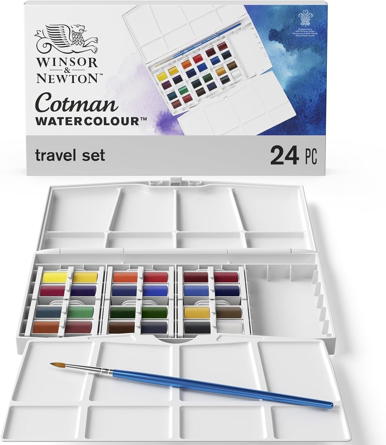 Winsor & Newton Cotman Watercolor Semi-Gloss Paint TRAVEL Set ~ 24 Half Pans Winsor & Newton Cotman Watercolor Semi-Gloss Paint TRAVEL Set ~ 24 Half Pans