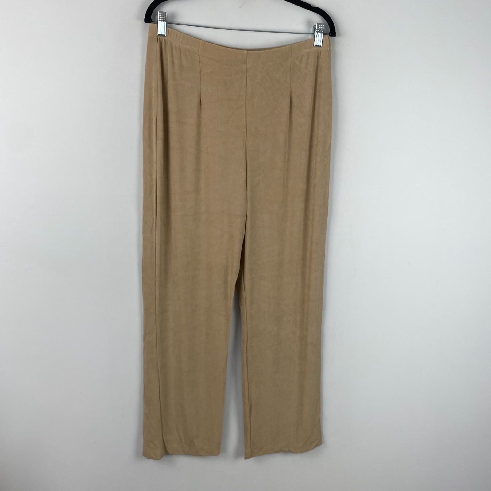 Chicos Travelers Pull On Pants Size 2 US Large Slinky Knit Tan Stretch