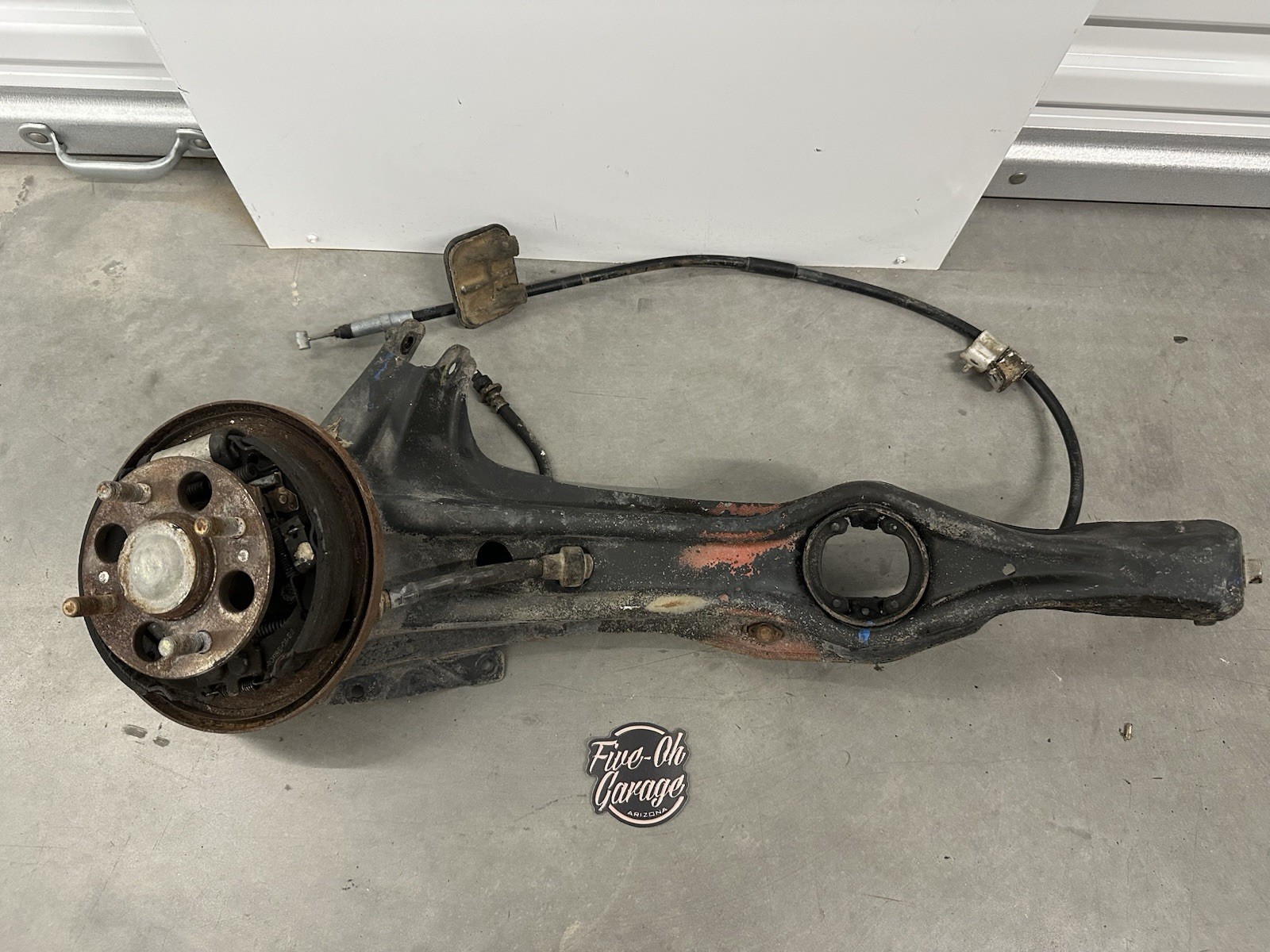 88-91 Civic CRX OE passenger right rear back trailing arm knuckle spindle brake