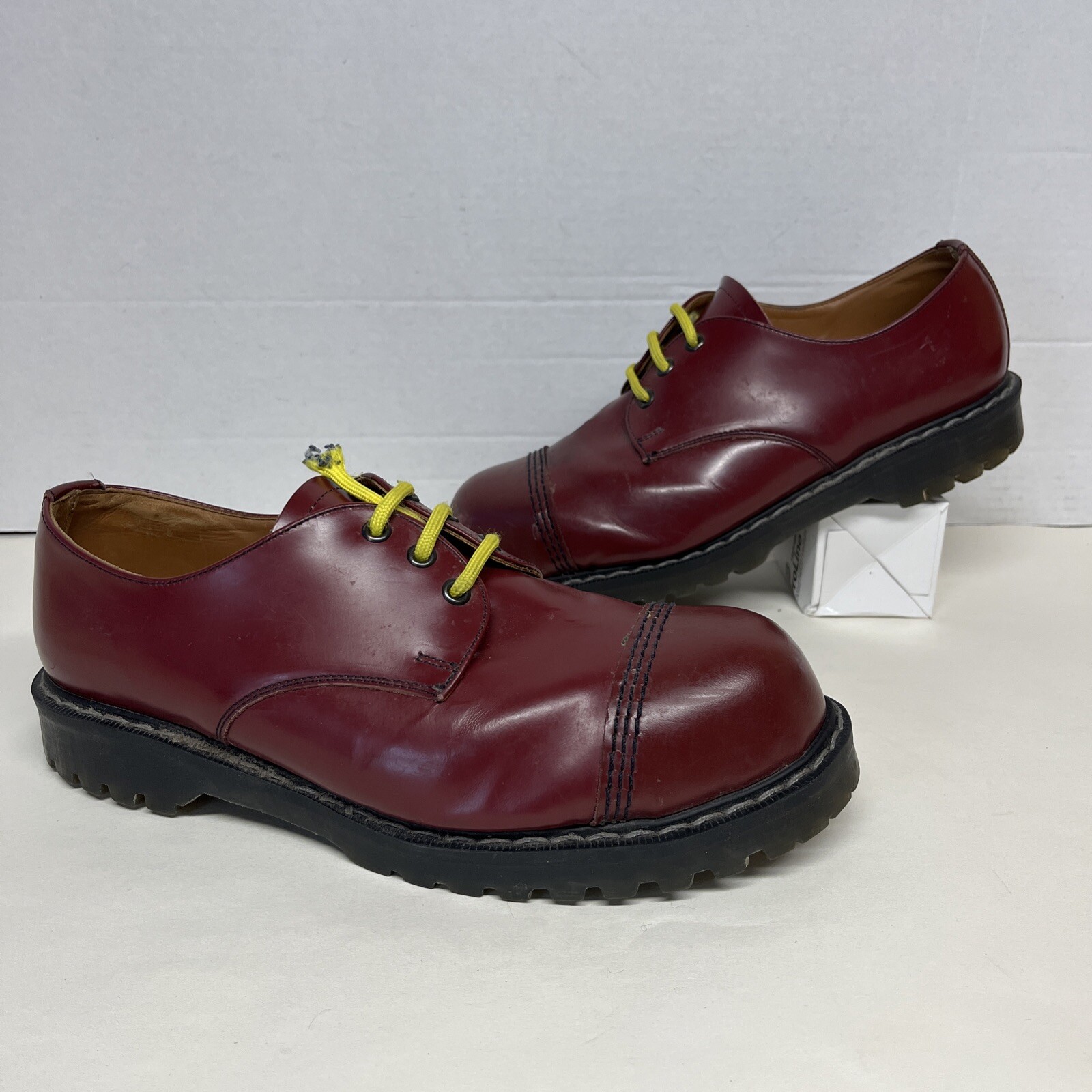Vintage Solovair Marion Hi-Shine Steel Toe Capped Gibson Shoe Size 9 Men’s