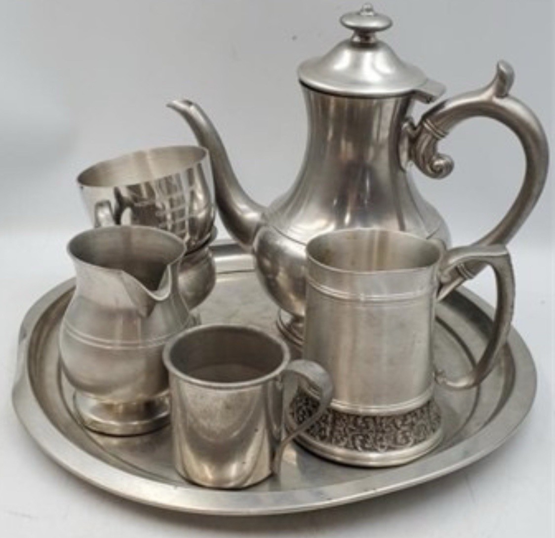 Pewter Tea Coffee Set Of 7 Woodbury Stieff Kirk Stieff Royal Holland Tray Pot Pewter Tea Coffee Set Of 7 Woodbury Stieff Kirk Stieff Royal Holland Tray Pot
