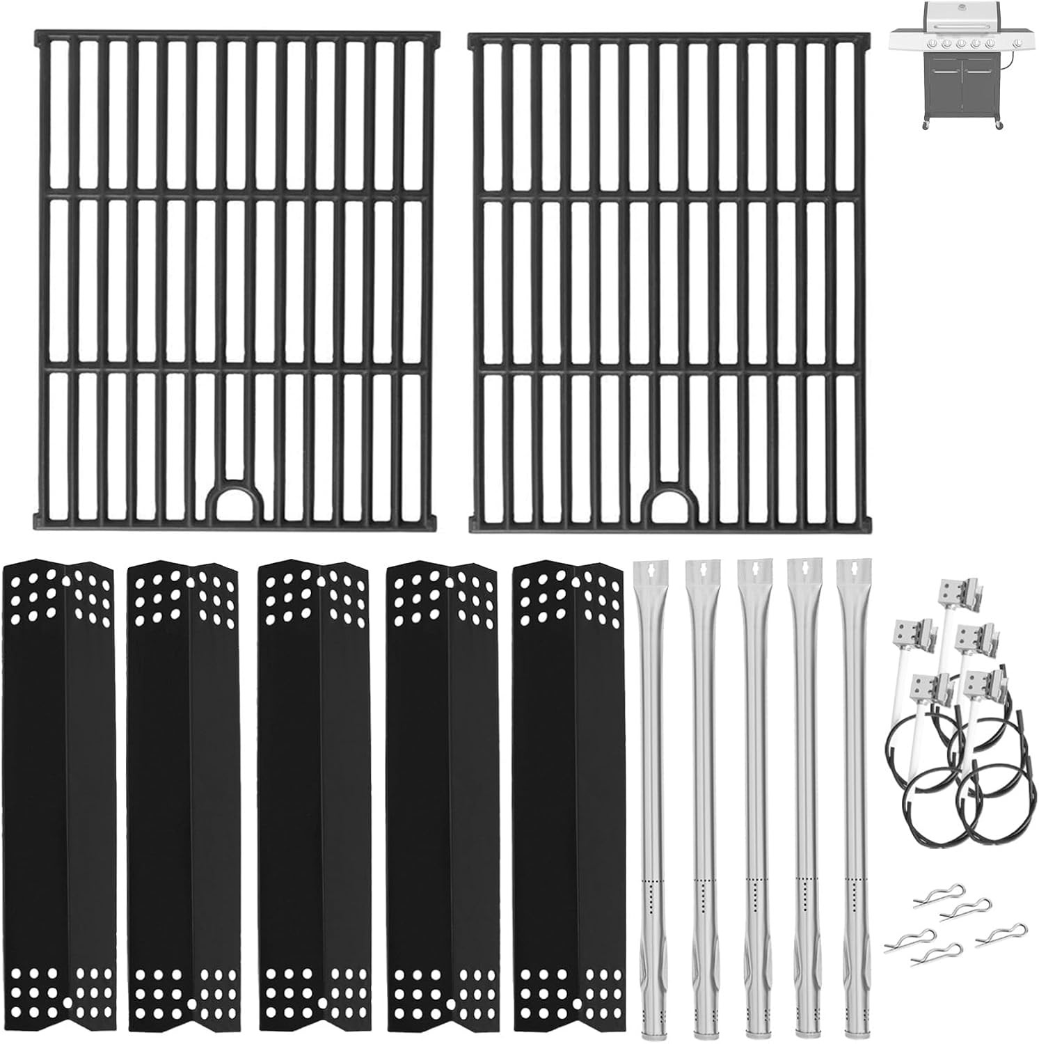 Grill Parts Kit for Expert Grill 5 Burner 720-0968, Grill Grate, Heat Shield and