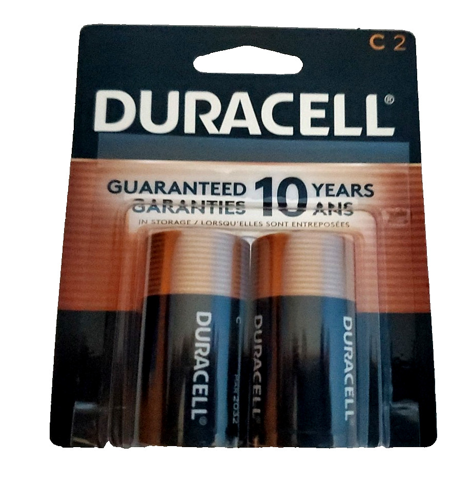 Duracell Copper Top C  Coppertop 10 YEAR Alkaline Batteries 1.5 Volt 2 Pack