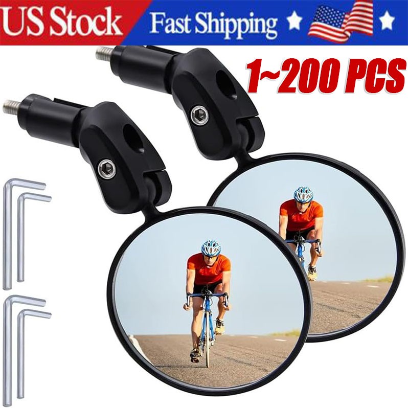 Bike Mirrors 2pcs Bar End Bicycle Mirrors for Handlebars Bicycle Cycling + Tools