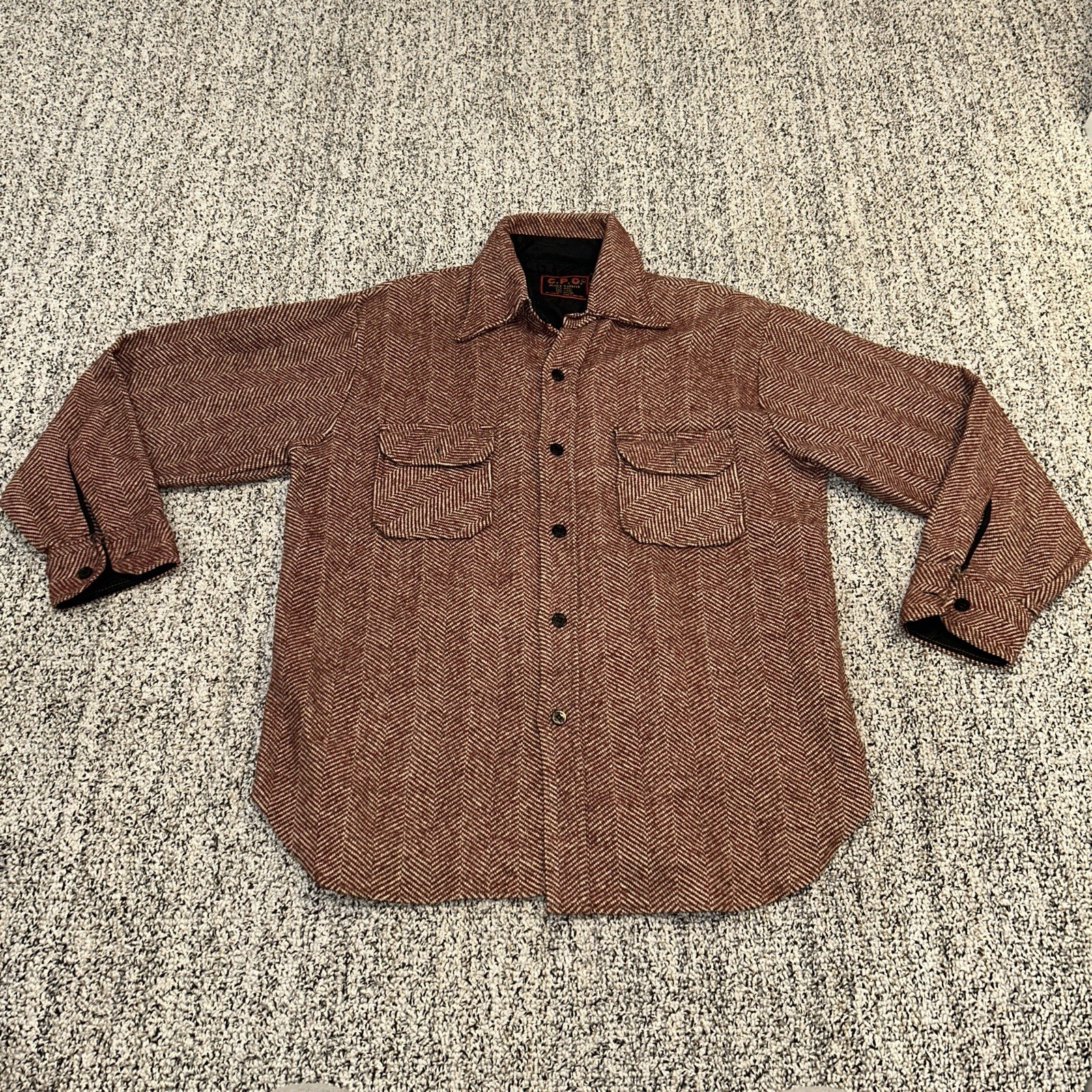 Rare Vintage C.P.O. Men’s Large Tailored Wool, Linen, Navy Anchor Buttons Rare Vintage C.P.O. Men’s Large Tailored Wool, Linen, Navy Anchor Buttons