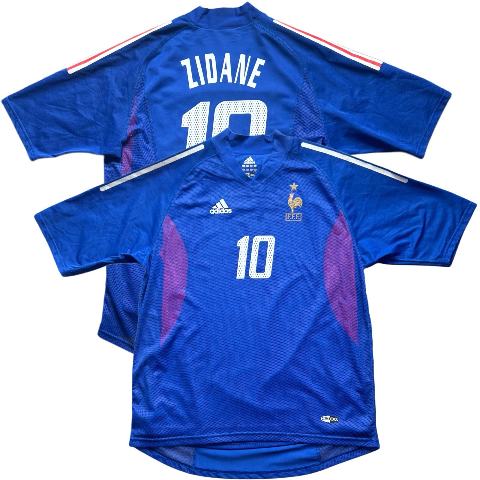 2002 France Authentic Home Jersey #10 Zidane Large adidas World Cup Player Specs