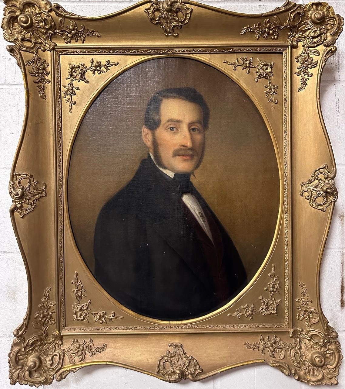Continental School (19TH Cen-ry): Portrait Of A Gentleman, Oil On Canvas