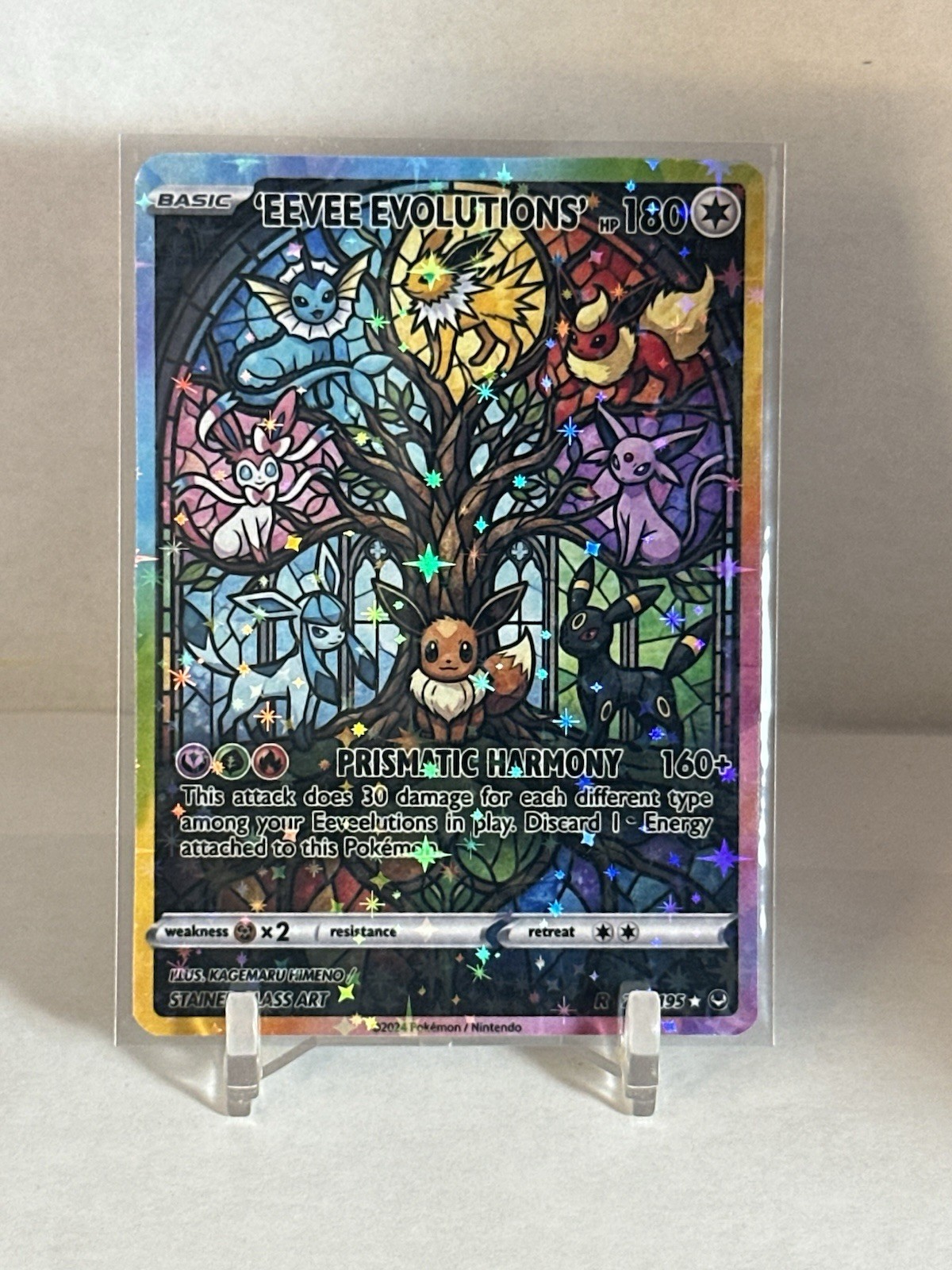 FAN ART: Eevee Stained glass holo Alt Art Holo Promo Pokémon Unofficial