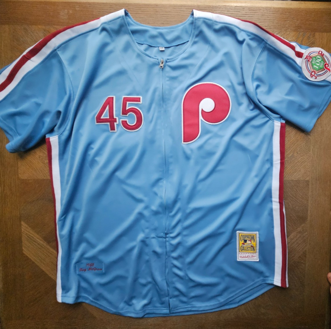 Tug McGraw #45 Philadelphia Phillies 1984 Cooperstown Men Blue XL Jersey TUGGER