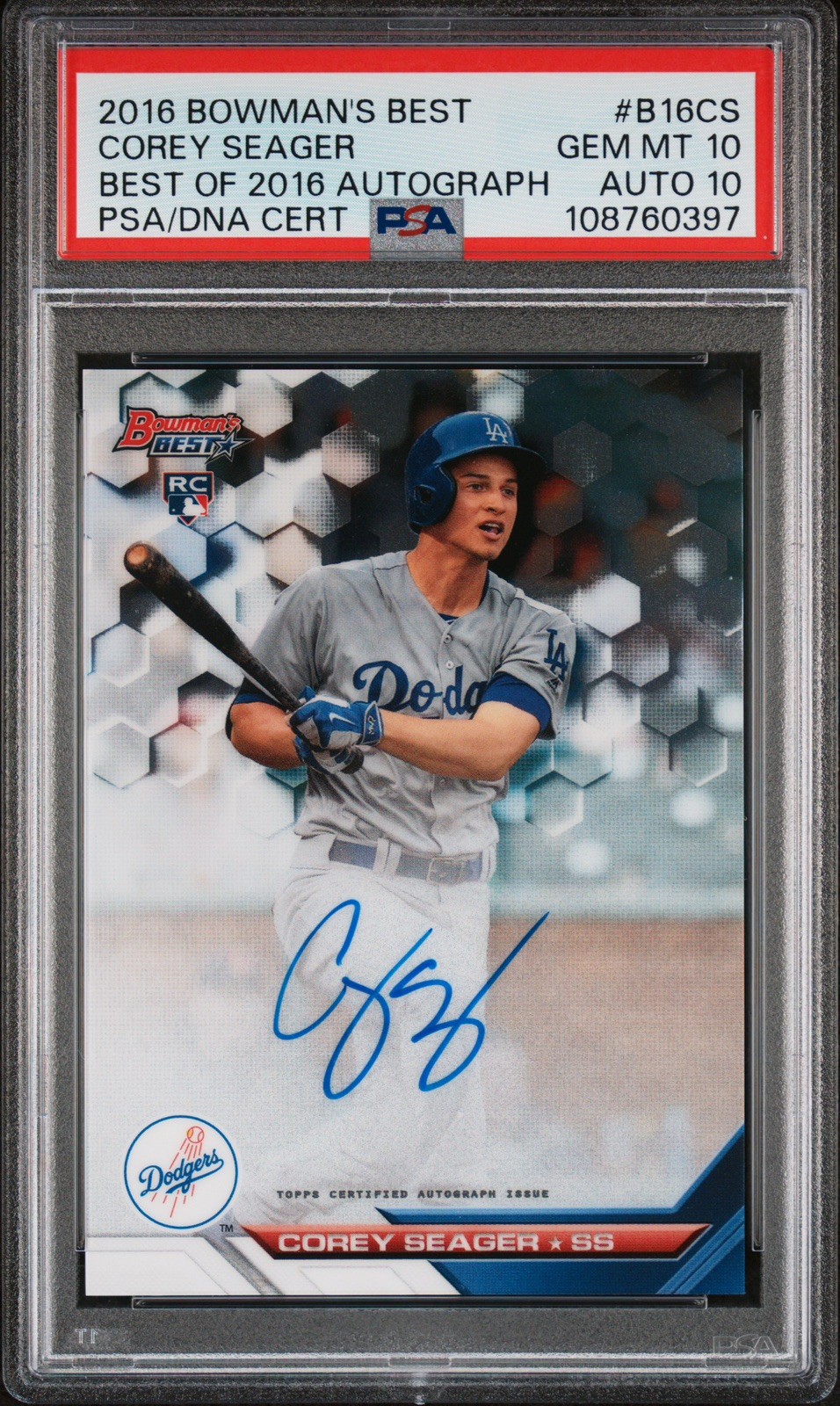 2016 Bowman’s Best Corey Seager Rookie PSA 10 OCA 2016 Bowman’s Best Corey Seager Rookie PSA 10 OCA