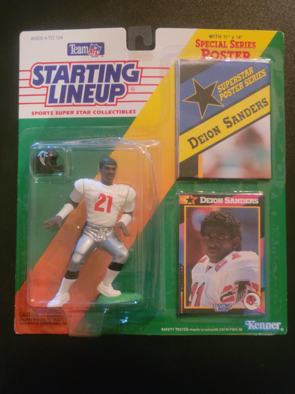 1992 Kenner Starting Lineup Deion Sanders Atlanta Falcons Vintage Card Poster