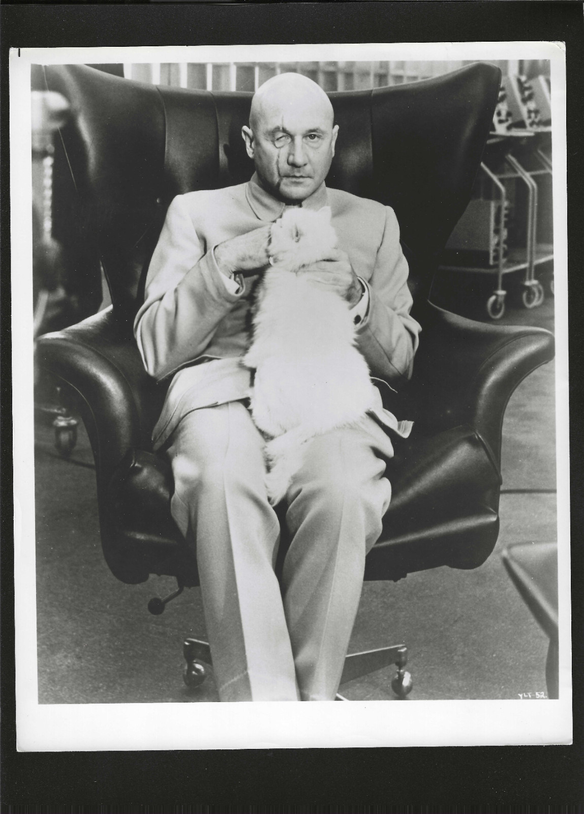 Vtg James Bond Press Photo Donald Pleasence Blofeld Cat You Only Live Twice 007