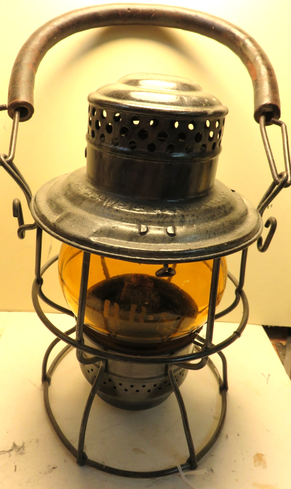 Burlington Route Lantern AMBER globe Adlake Kero Burlington Route Lantern AMBER globe Adlake Kero