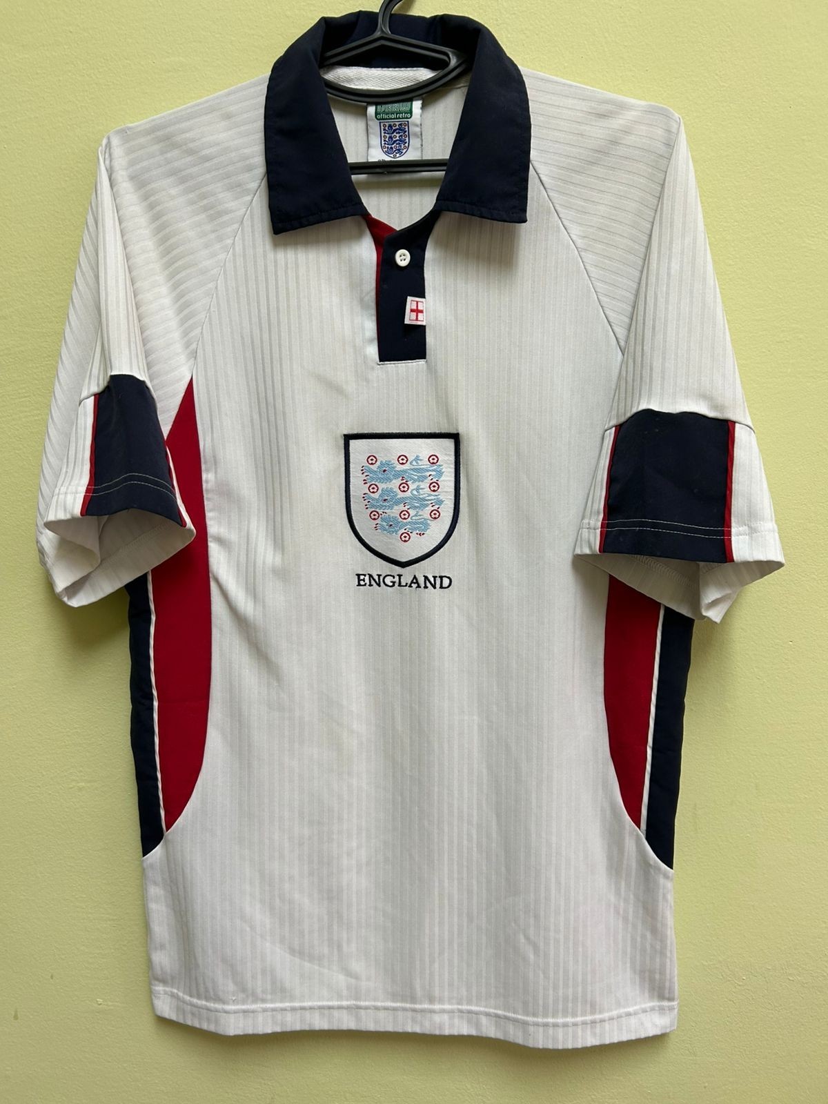 Sz M adult England National team football jersey Score Draw home shirt 1997/1999 Sz M adult England National team football jersey Score Draw home shirt 1997/1999