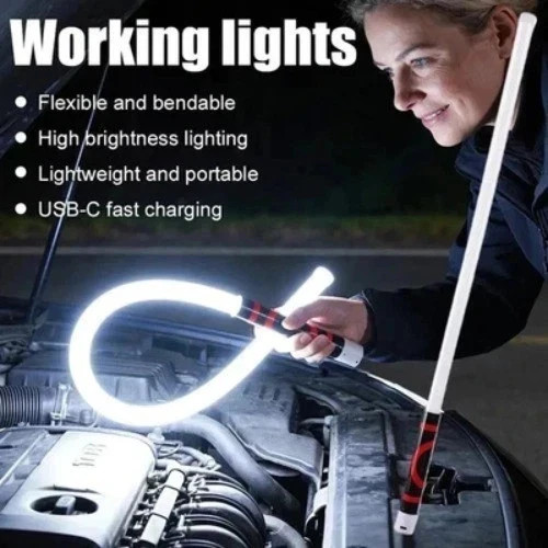 75cm Flexible LED Flashlight Stick Bendable Work Light With 3 Brightness Modes 75cm Flexible LED Flashlight Stick Bendable Work Light With 3 Brightness Modes