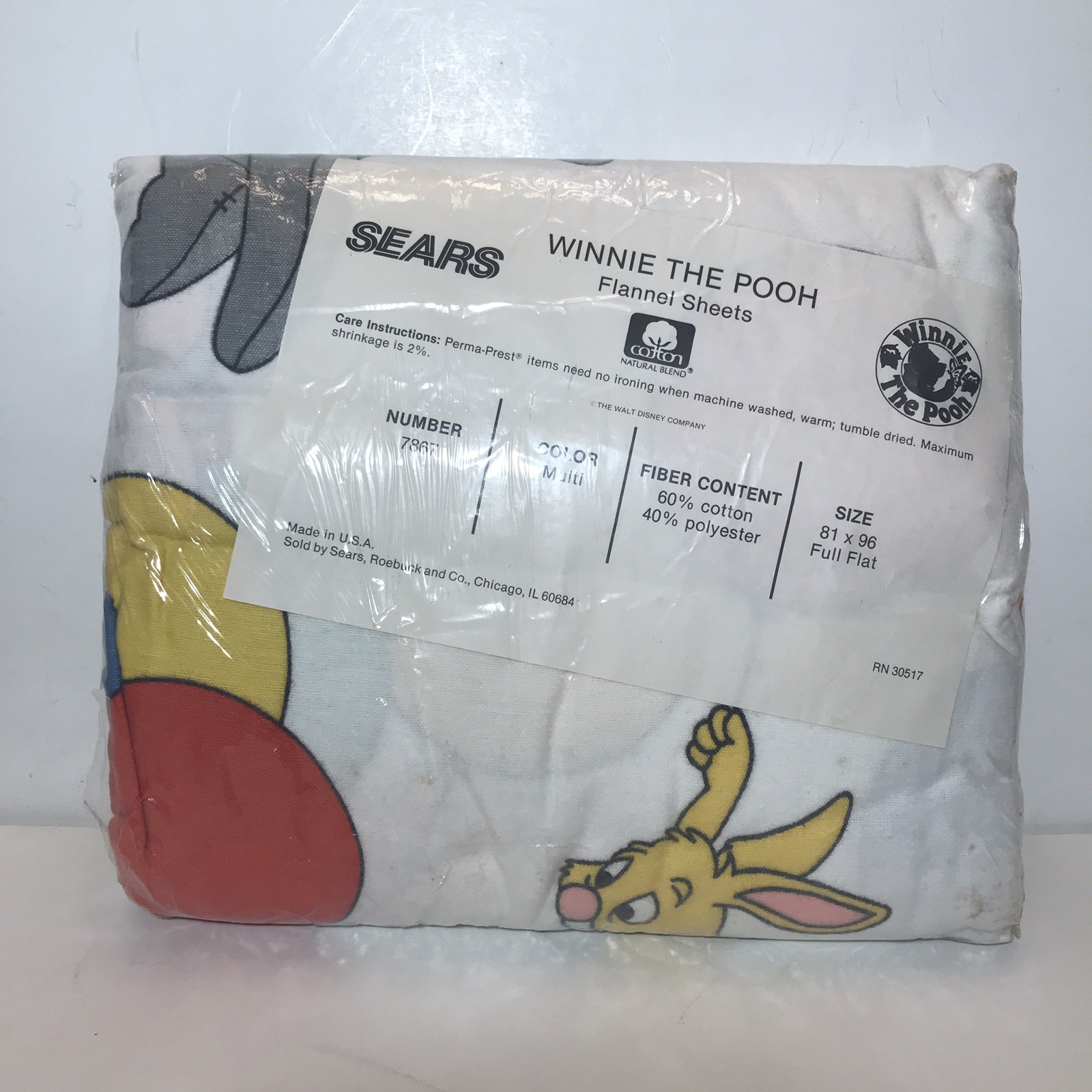 Vintage Sears Roebuck & Co Winnie The Pooh Flannel Sheets Full Size Perma Prest Vintage Sears Roebuck & Co Winnie The Pooh Flannel Sheets Full Size Perma Prest