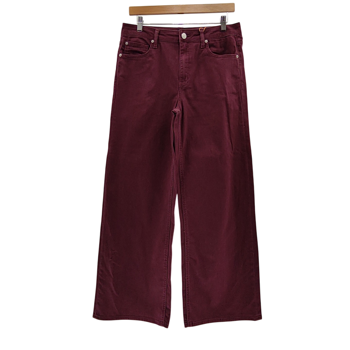 Quince Women Bella Stretch Wide Leg Jeans Wine Tasting Red 30