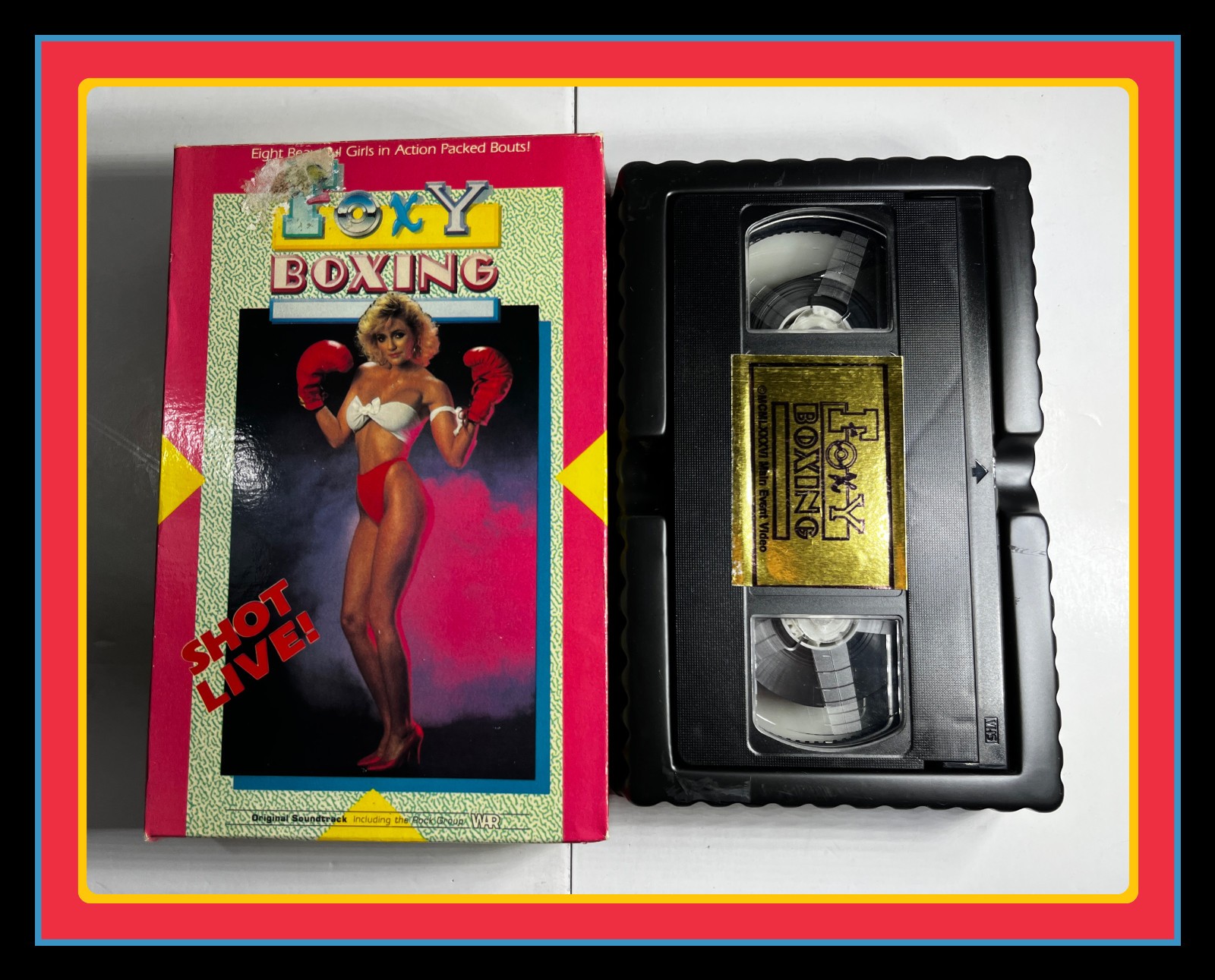 Rare Foxy Boxing 1986 Big Box Gold Label Clean VHS Shot Live Traci Lords OOP