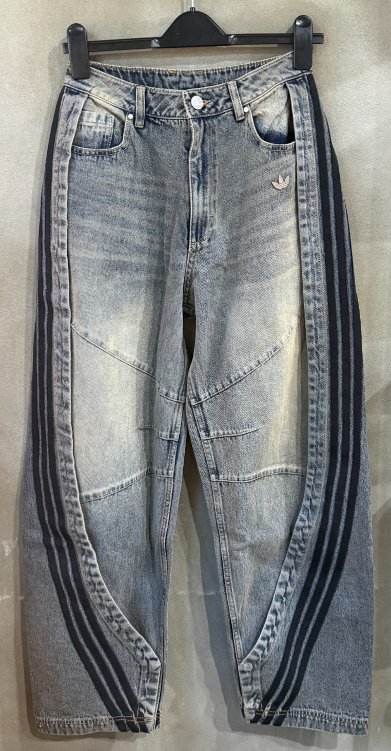 adidas Originals Adilenium 5.0 Banana Overlay Denim Pants Women Lifestyle KY5189 adidas Originals Adilenium 5.0 Banana Overlay Denim Pants Women Lifestyle KY5189