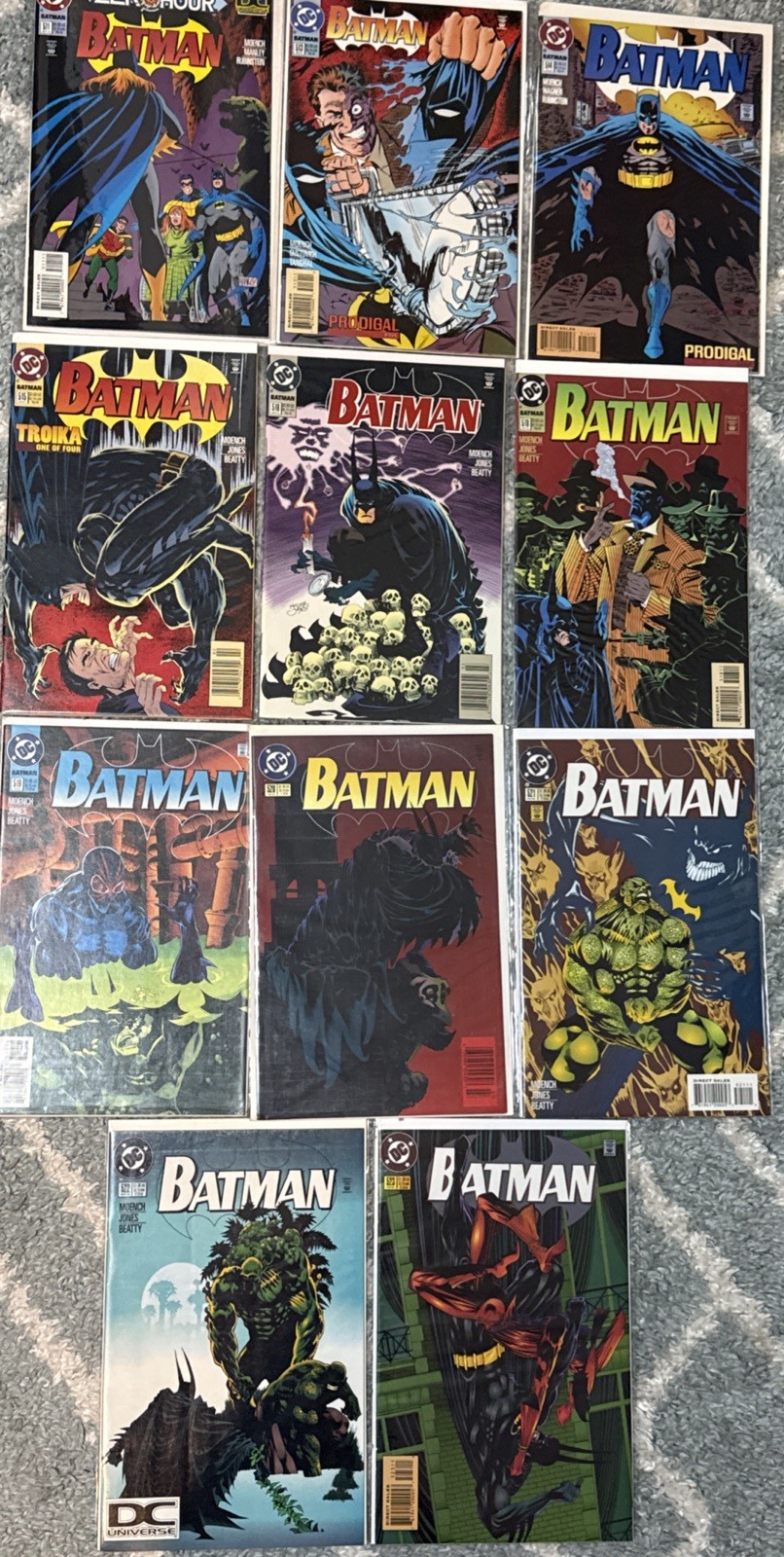 Batman #511, 513-516, 519-523 Rare DC Logo + Newsstand Variants (DC, 1994) VF/NM